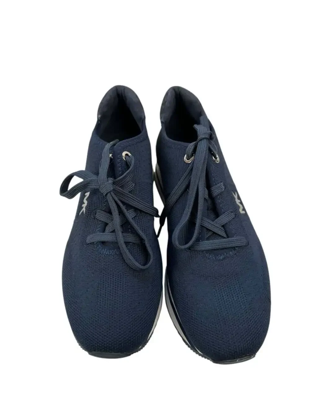 Michael Kors Monique Knit Trainer Navy Platform Sneakers Athleisure Womens 8
